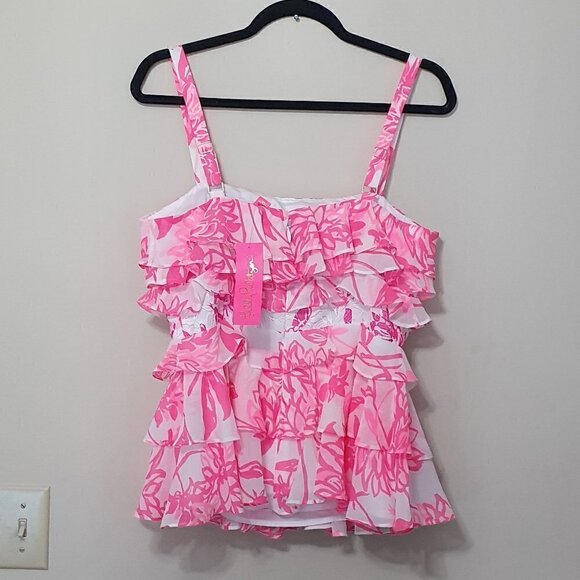NWT Lilly Pulitzer Ruffled Tier Olive Top - Picture 10 of 10